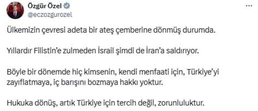 Özgür Özel'den Gazze mitinginde önemli açıklama