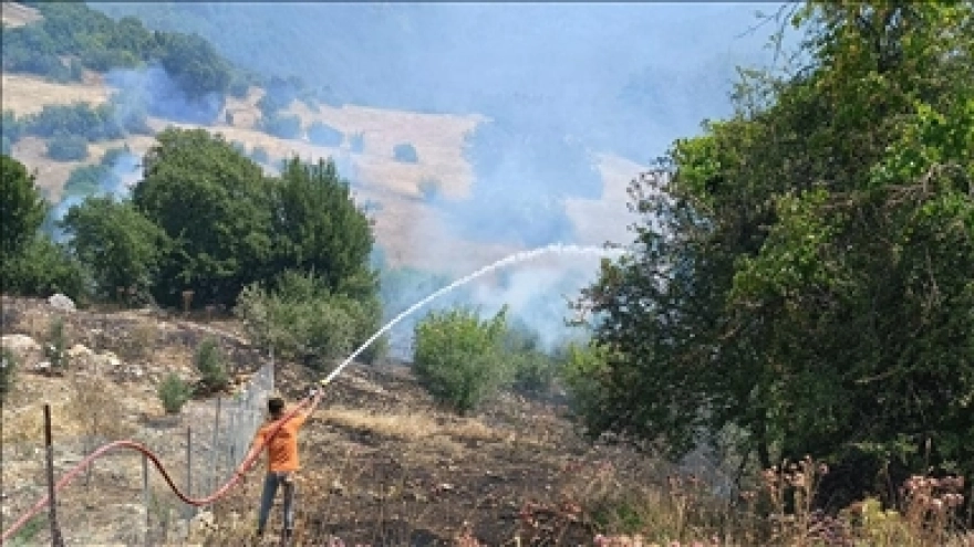 Antalya'da makilik alanda çıkan yangına müdahale sürüyor