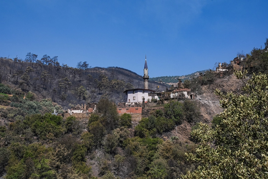 İzmir Ödemiş'te Orman Yangını 40 Haneli Mahalleyi Hayalet Köye Çevirdi