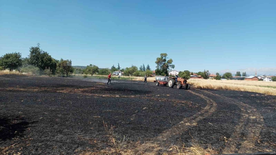 Arpa Tarlasındaki Yangın Ormana Sıçramadan Kontrol Altına Alındı