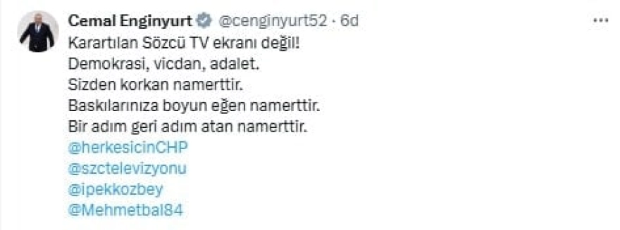 SÖZCÜ TV'ye karartma cezası: Siyasi isimlerden ardı ardına tepkiler geldi