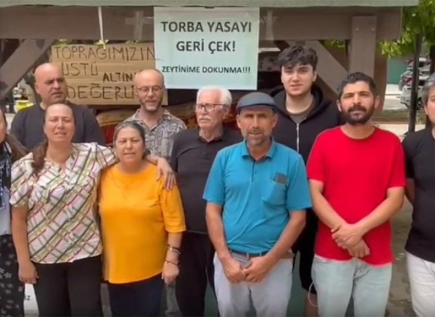 Zeytinlik alanların madenciliğe açılmasını öngören yasa teklifine tepki gösteren köylülerden destek çağrısı geldi.