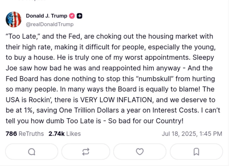 Trump'tan Fed Başkanı Powell'a sert eleştiri