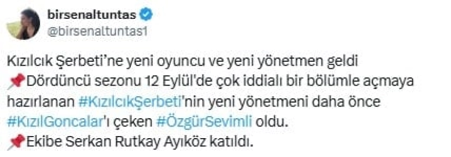 Kızılcık Şerbeti'nin yeni sezonu başlıyor: Yönetmen ve oyuncu kadrosunda değişiklikler