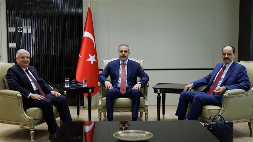 Dışişleri Bakanı Fidan, Milli Savunma Bakanı Güler ve MİT Başkanı Kalın bir araya geldi