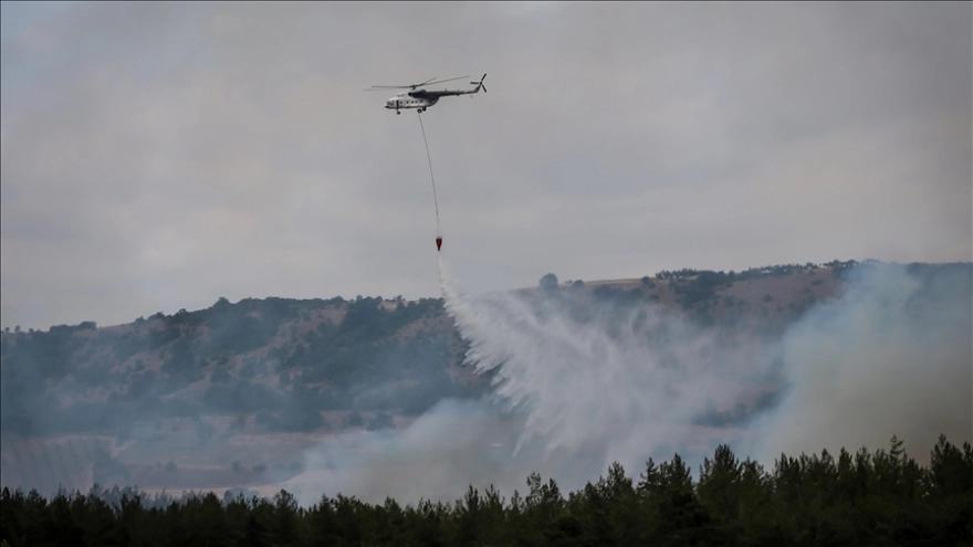 Bursa'da ormanlık alanda çıkan yangına müdahale sürüyor
