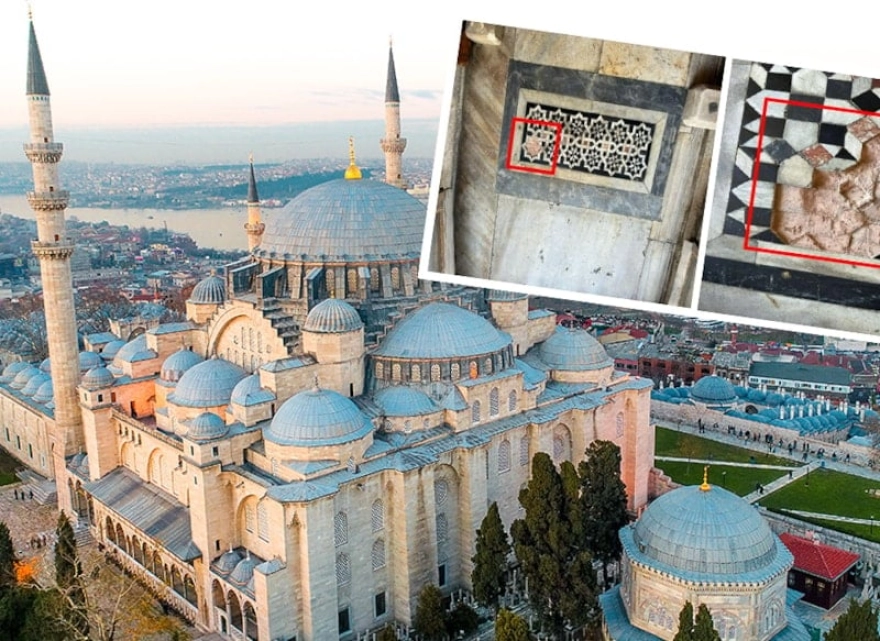 Süleymaniye Camii'ndeki tarihi mozaikler çalındı
