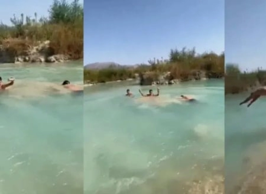 Genç adamın gölette suya atlarken başını çarparak hayatını kaybetmesi anbean kaydedildi