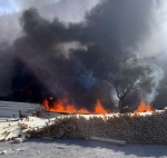 Belediye tesisindeki borular alev aldı, makilik alana yayıldı