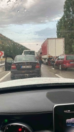 Ayaş'ta tırın sürüklediği otomobilde yaralanan olmadı